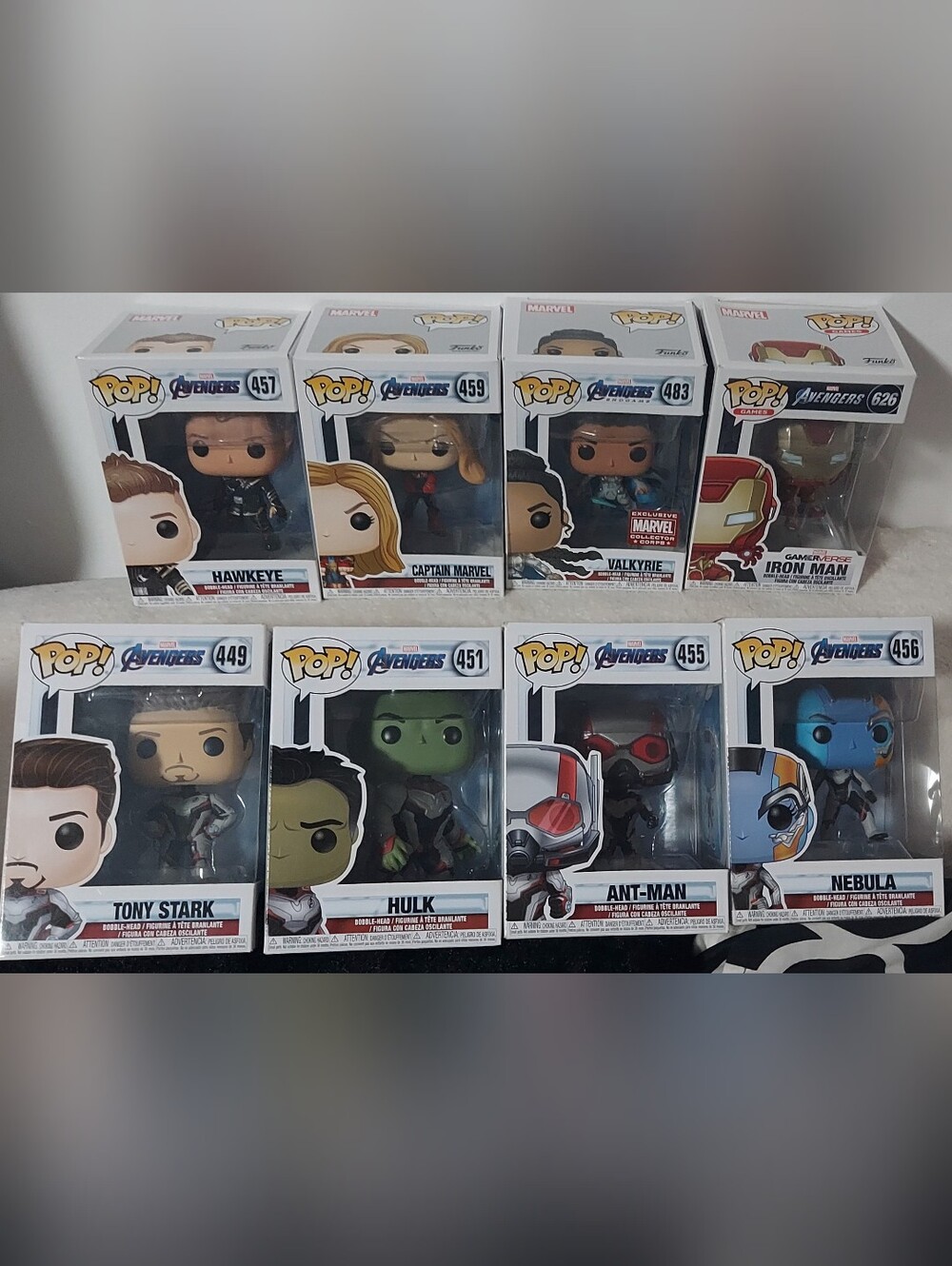 Funko Pop! Lot Marvel Avengers: Endgame (8 Figures)-IronMan/Hulk/Valkyrie/Stark